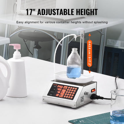 VEVOR vloeistofvulmachine, weegvermogen van 5-50 g, automatische flessenvulmachine, vulmachine, peristaltische pomp, digitale bediening voor melk, water, wijn, dranken, sojasaus (enkele du