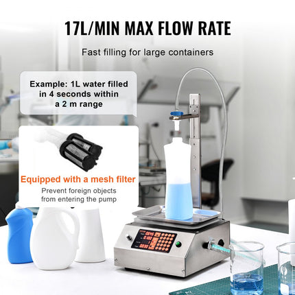 VEVOR vloeistofvulmachine, 30-15000 g weegcapaciteit, automatische flessenvulmachine, bottelmachine, digitale bediening voor melk, water, olie, wijn, dranken, wasmiddelen, shampoo (enkel