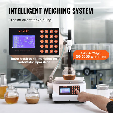 VEVOR vulmachine 2L/min Vloeistofvulmachine 50-5000g Flessenvulmachine 315 x 260 x 175mm Pastavulmachine 120W Pomp Automatische vulmachine Ideaal voor wijnmelk enz.