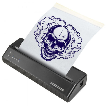 VEVOR Tattoo Transfer-sjabloonprinter, draadloze Bluetooth-tatoeage-sjabloonprinter met 10 stuks transferpapier en stoffen zak, draagbare tattoo-printer voor Android en iOS-telefoon