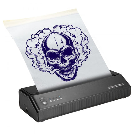 VEVOR Tattoo Transfer-sjabloonprinter, draadloze Bluetooth-tatoeage-sjabloonprinter met 10 stuks transferpapier en stoffen zak, draagbare tattoo-printer voor Android en iOS-telefoon