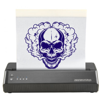 VEVOR Tattoo Transfer-sjabloonprinter, draadloze Bluetooth-tatoeage-sjabloonprinter met 10 stuks transferpapier en stoffen zak, draagbare tattoo-printer voor Android en iOS-telefoon