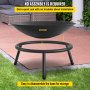 VEVOR Vuurkorf Buiten 55,5 cm Diameter Vuurschaal Zwart Geschilderd Koolstofstaal Outdoor Vuurschaal met 2-in-1 Functionele Basis en Brandhoutstok