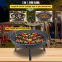 VEVOR Vuurkorf Buiten 85 cm Diameter Vuurschaal Zwarte Outdoor Fire Bowl Gemaakt van Geschilderd Koolstofstaal met 2-in-1 Functionele en Ondersteunende Been Toegepast in Tuinen Parken Achtertuinen enz