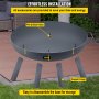 VEVOR Vuurkorf Buiten 85 cm Diameter Vuurschaal Zwarte Outdoor Fire Bowl Gemaakt van Geschilderd Koolstofstaal met 2-in-1 Functionele en Ondersteunende Been Toegepast in Tuinen Parken Achtertuinen enz