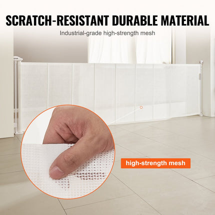 VEVOR Deurhekje Traphekje max. 295 cm Uitschuifbaar Babyhekje 87 cm Hoge Deurpoort Huisdieren Kinderhekje Wit Traphekje voor Klemmen voor Baby Hondenhekje Buiten