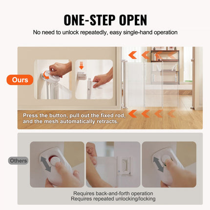 VEVOR Deurhekje Traphekje max. 153 cm Uitschuifbaar Babyhekje 87 cm Hoge Deurpoort Huisdieren Kinderhekje Wit Traphekje voor Klemmen voor Baby Hondenhekje Buiten