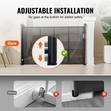 VEVOR Deurhekje Traphekje max. 153 cm Uitschuifbaar Babyhekje 87 cm Hoge Deurpoort Huisdieren Kinderhekje Zwart Traphekje voor Klemmen voor Baby Hondenhekje Buiten