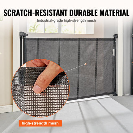 VEVOR Deurhekje Traphekje max. 153 cm Uitschuifbaar Babyhekje 87 cm Hoge Deurpoort Huisdieren Kinderhekje Zwart Traphekje voor Klemmen voor Baby Hondenhekje Buiten