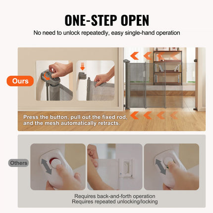 VEVOR Deurhekje Traphekje max. 153 cm Uitschuifbaar Babyhekje 87 cm Hoge Deurpoort Huisdieren Kinderhekje Grijs Traphekje voor Klemmen voor Baby Hondenhekje Buiten