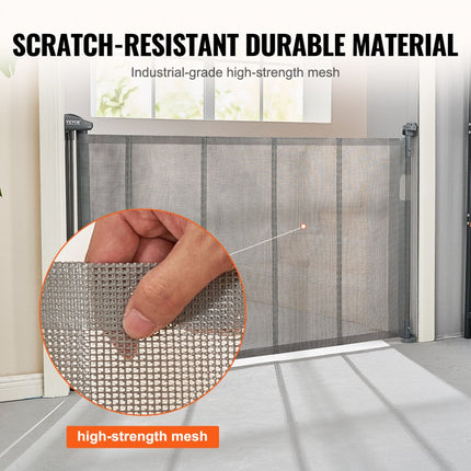 VEVOR Deurhekje Traphekje max. 153 cm Uitschuifbaar Babyhekje 87 cm Hoge Deurpoort Huisdieren Kinderhekje Grijs Traphekje voor Klemmen voor Baby Hondenhekje Buiten