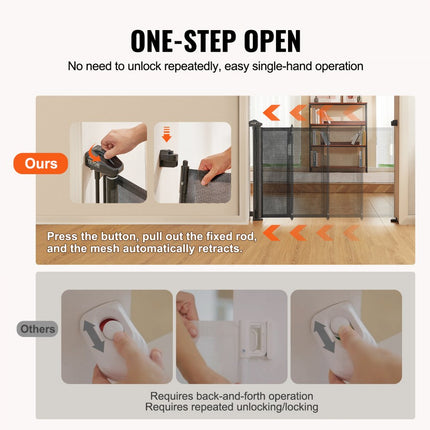 VEVOR Deurhekje Traphekje max. 195 cm Uitschuifbaar Babyhekje 87 cm Hoge Deurpoort Huisdieren Kinderhekje Zwart Traphekje voor Klemmen voor Baby Hondenhekje Buiten