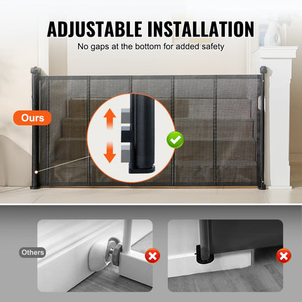 VEVOR Deurhekje Traphekje max. 195 cm Uitschuifbaar Babyhekje 87 cm Hoge Deurpoort Huisdieren Kinderhekje Zwart Traphekje voor Klemmen voor Baby Hondenhekje Buiten
