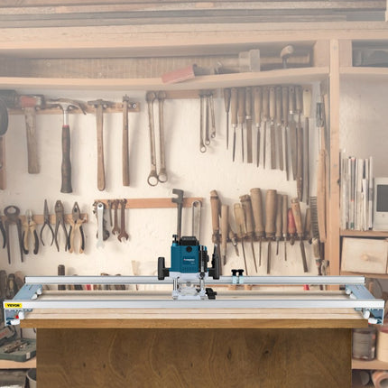 VEVOR freeswagen 60" breedte houtbewerkingsplaatgeleider met vergrendelingsfunctie Draagbaar en eenvoudig aan te passen trimschaafmachine voor het gladmaken van hout DIY