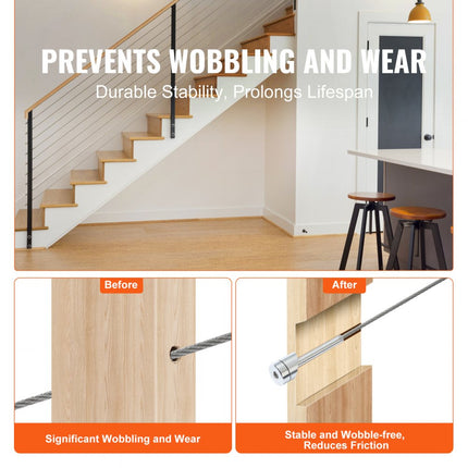 VEVOR 20-pack kabelrailset, 1/8" wielbeschermermouwenbundel met zwarte onzichtbare drukspanner en klem, kabelrailbeschermerhoezen voor 1/8" 3/16" draadkabel, multi-hoekinst