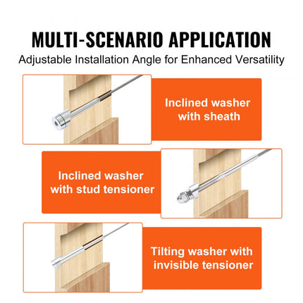 VEVOR 20-pack kabelrailset, 1/8" wielbeschermermouwenbundel met zwarte onzichtbare drukspanner en klem, kabelrailbeschermerhoezen voor 1/8" 3/16" draadkabel, multi-hoekinst