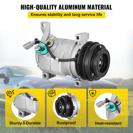 VEVOR AC-compressor 78363 Aircocompressor vooraan Aircocompressor voor 2000-2014 Cadillac Chevy GMC Hummer 4.8L 5.3L 5.7L 6.0L 6.2L 8.1 (voor 2000-2014 Chevy)