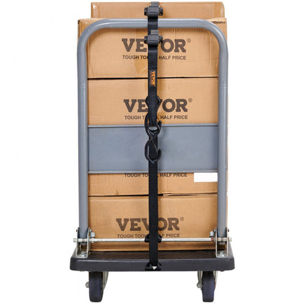 VEVOR Set van 4 spanbanden 0,025 x 4,6 m spanband 998 kg spanband met ratel polyester band haakbevestigingsband van koolstofstaal spanband met ratel ideaal voor motorfietsen fietsen kajaks UTV boten ATV