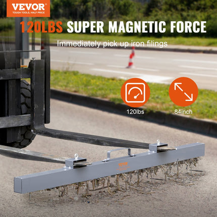 VEVOR magnetische bezem magnetische veegmachine 2130 mm, magnetische veegmachine magnetische bezem magnetische bezem magnetische lifter 54,4 kg magnetische kracht magnetische spanenverzamelaar vloerveger veegmachine
