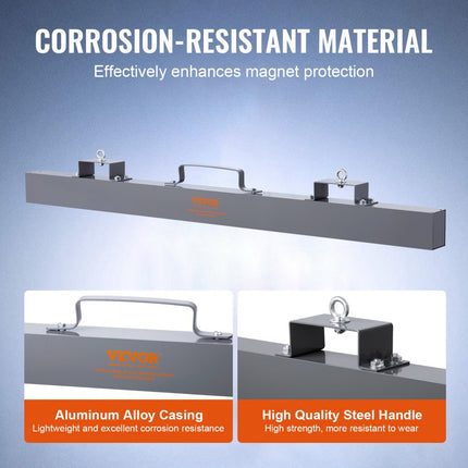 VEVOR magnetische bezem magnetische veegmachine 1520 mm, magnetische veegmachine magnetische bezem magnetische bezem magnetische lifter 42,2 kg magnetische kracht magnetische spanenverzamelaar vloerveger veegmachine