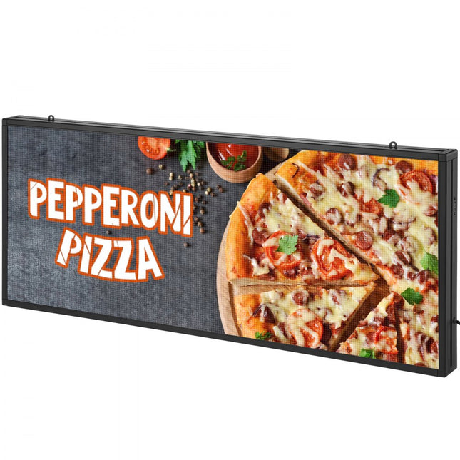 VEVOR Programmeerbaar LED-bord, P6 Full Color LED-scrollpaneel, doe-het-zelf-displaybord met aangepast tekstanimatiepatroon, WIFI USB-bediening, berichtenwinkelbord 99x41cm