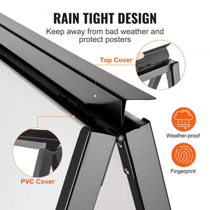 VEVOR stoepbord promenadebord 61 x 91 cm posterstandaard Q235 stalen posterstandaard met frame reclamebord loopbrugbord voor restaurant, bar, café, bedrijf etc.