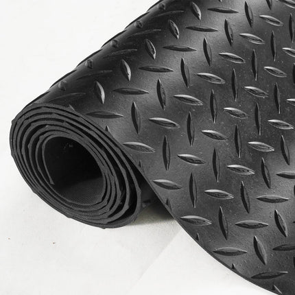 VEVOR Diamond Plate rubberen vloerrol, 3 mm x 4 ft x 10 ft garagevloermat, SBR rubberen garagevloerrol, Diamond Plate rubberen mat voor onder auto's, garage, industrieel, sportschool, zwart