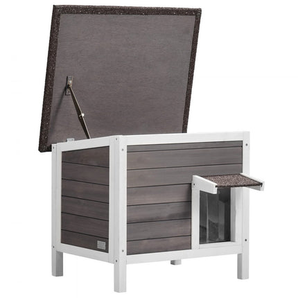 VEVOR Kattenhuis Cat Cave Kattenhut Hout Buiten Winterbestendig 610x508x535mm