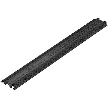 VEVOR set van 2 1-kanaals kabelbescherming oprit kabelbrug van TPR slangbrug 100 x 13 x 2 cm overloopbeveiliging 907 kg (per as) draagvermogen kabeloprit antislip uitvoering ideaal voor parkeerplaatsen