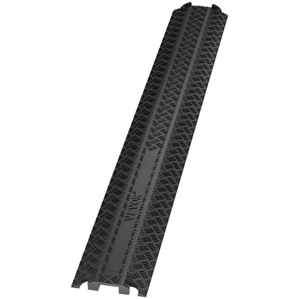 VEVOR set van 3 1-kanaals kabelbescherming oprit kabelbrug TPR slangenbrug 100 x 13 x 2 cm overloopbeveiliging 907 kg (per as) draagvermogen kabeloprit antislip uitvoering ideaal voor parkeerplaatsen