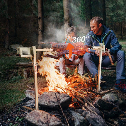 VEVOR speenvarkensgrill lamsgrill 117 cm, 41 kg roestvrij staal rotisserie spit braadgrill 42 W, lamsgrill BBQ-grill grillwagen barbecue, 8 in hoogte verstelbare grote spiesgrill kalkoenvlees, ham enz.