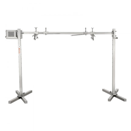 VEVOR speenvarkensgrill lamsgrill 117 cm, 41 kg roestvrij staal rotisserie spit braadgrill 42 W, lamsgrill BBQ-grill grillwagen barbecue, 8 in hoogte verstelbare grote spiesgrill kalkoenvlees, ham enz.