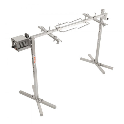 VEVOR speenvarkensgrill lamsgrill 117 cm, 41 kg roestvrij staal rotisserie spit braadgrill 42 W, lamsgrill BBQ-grill grillwagen barbecue, 8 in hoogte verstelbare grote spiesgrill kalkoenvlees, ham enz.