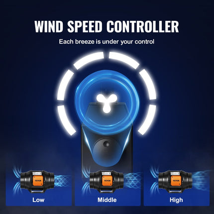 VEVOR 60W Inline kanaalventilator HVAC-afzuigventilator Rookuitlaatpijpventilator