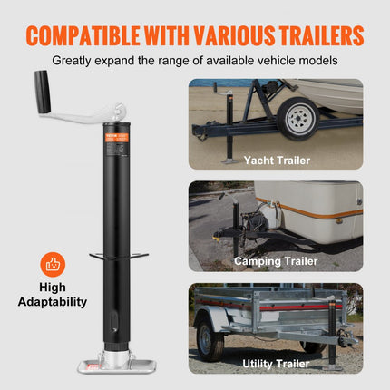 VEVOR 2000lb Trailer Jack A-Frame Bolt On Trailer Jack Stand met handvat voor het heffen van campertrailers, paardentrailers, bedrijfswagentrailers, jachttrailers