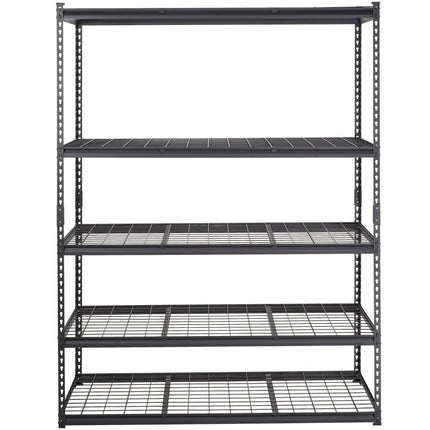 VEVOR opbergrek 5 niveaus verstelbaar 2000lb capaciteit garageplanken metalen organisator draadplank zwart 60" x 24" x 78" voor keuken, bijkeuken kelder badkamer waskast