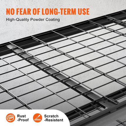 VEVOR Opbergrek, 5 niveaus verstelbaar Garageplanken met een capaciteit van 2000 lb Metalen organisator Draadplank Zwart 48" x 24" x 72" voor Keuken Pantry Kelder Badkamer Linnenkast