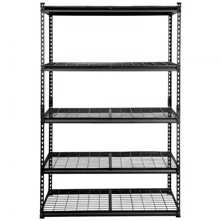 VEVOR Opbergrek, 5 niveaus verstelbaar Garageplanken met een capaciteit van 2000 lb Metalen organisator Draadplank Zwart 48" x 24" x 72" voor Keuken Pantry Kelder Badkamer Linnenkast