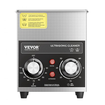 VEVOR Ultrasone reiniger met verwarmingstimer en mand Digitale geluidsmachine 2L