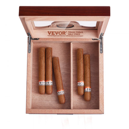 VEVOR 20-35 sigarenhumidor, cederhouten sigarenkistlade met glazen blad