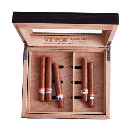 VEVOR 30-50 sigarenhumidor, cederhouten sigarenkistlade met glazen blad