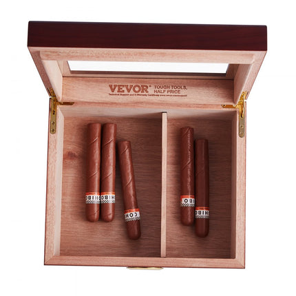 VEVOR 50 Sigarenhumidor Glastop Ceder Sigaren Opbergdoos 26x22x11cm