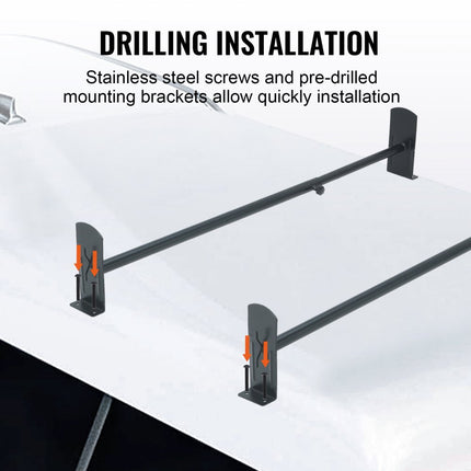 VEVOR dakladderrek relingrek 2 stuks 910-1330 mm in lengte verstelbaar vrachtwagenrek imperiaal 181 kg draagvermogen vrachtwagen bagagerek rekken aluminium legering tegen roest, corrosie imperiaal