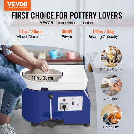 VEVOR Aardewerk Wiel pottenbakkersschijf keramische wielmachine 350 W elektrische pottenbakkersschijfmachine 28 cm 300 tpm pottenbakkersschijfmachine