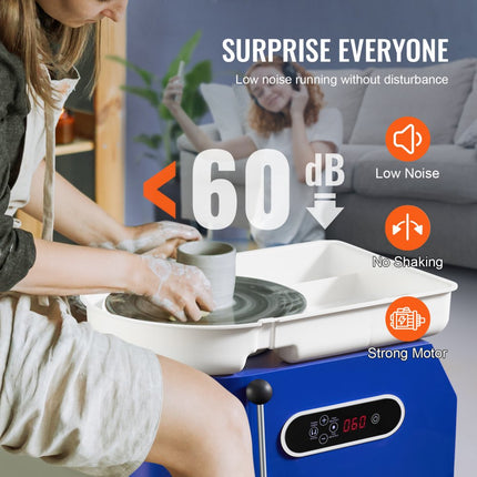 VEVOR Pottenbakkersschijf Aardewerk Wiel Keramische Wiel Machine 450W Elektrische Aardewerk Wiel Machine 28 cm 300 Rpm Aardewerk Wiel Machine