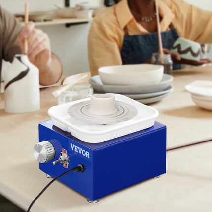 VEVOR Aardewerk Wiel pottenbakkersschijf keramische wielmachine 30 W blauw elektrische pottenbakkersschijfmachine 10 cm pottenbakkersschijfmachine