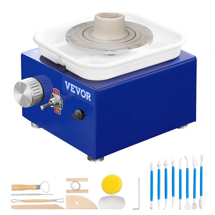 VEVOR Aardewerk Wiel pottenbakkersschijf keramische wielmachine 30 W blauw elektrische pottenbakkersschijfmachine 10 cm pottenbakkersschijfmachine