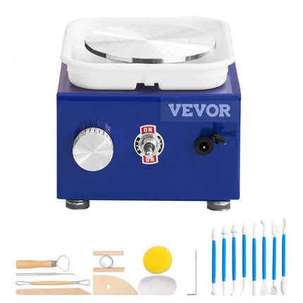 VEVOR Aardewerk Wiel pottenbakkersschijf keramische wielmachine 30 W blauw elektrische pottenbakkersschijfmachine 10 cm pottenbakkersschijfmachine