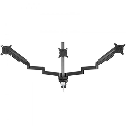 VEVOR monitorbeugel draagarm voor 3 monitoren 330-686 mm, in hoogte verstelbare tafelbeugel, 75 x 75 mm en 100 x 100 mm VESA-patroon monitorbeugel 360 graden rotatie kantelbaar, zwart