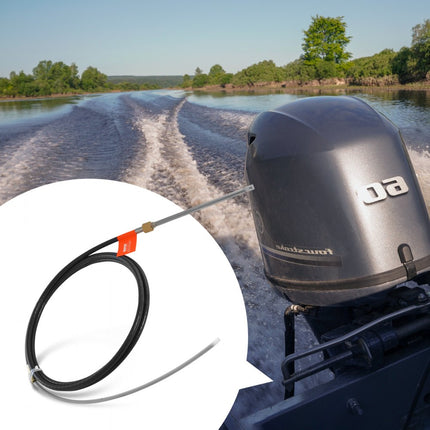 VEVOR bootstuurkabel, 17ft buitenboordmotor scheepsdraaibare stuurkabel, 1/2 ton stalen stuurwielkabel met hoge treksterkte, compatibel met de meeste buitenboordstuursystemen met één station